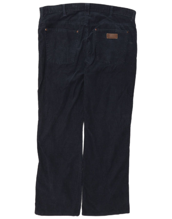 Pantaloni Wrangler da uomo Roxboro dritti in velluto a coste W36 L32 cotone blu navy