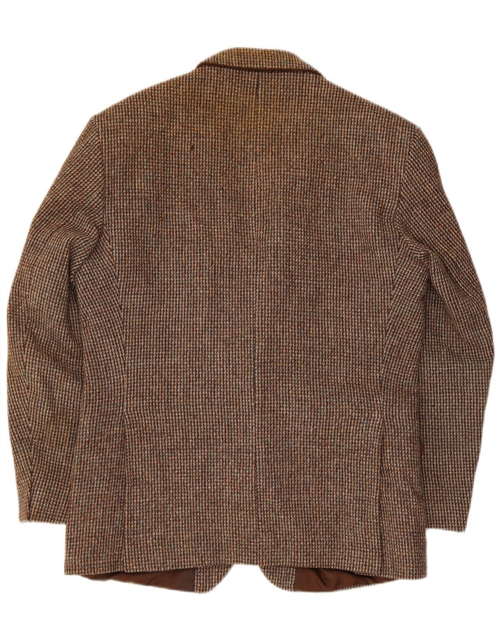 Giacca blazer da uomo in tweed Harris Dunn & Co UK 38 pied de poule marrone medio