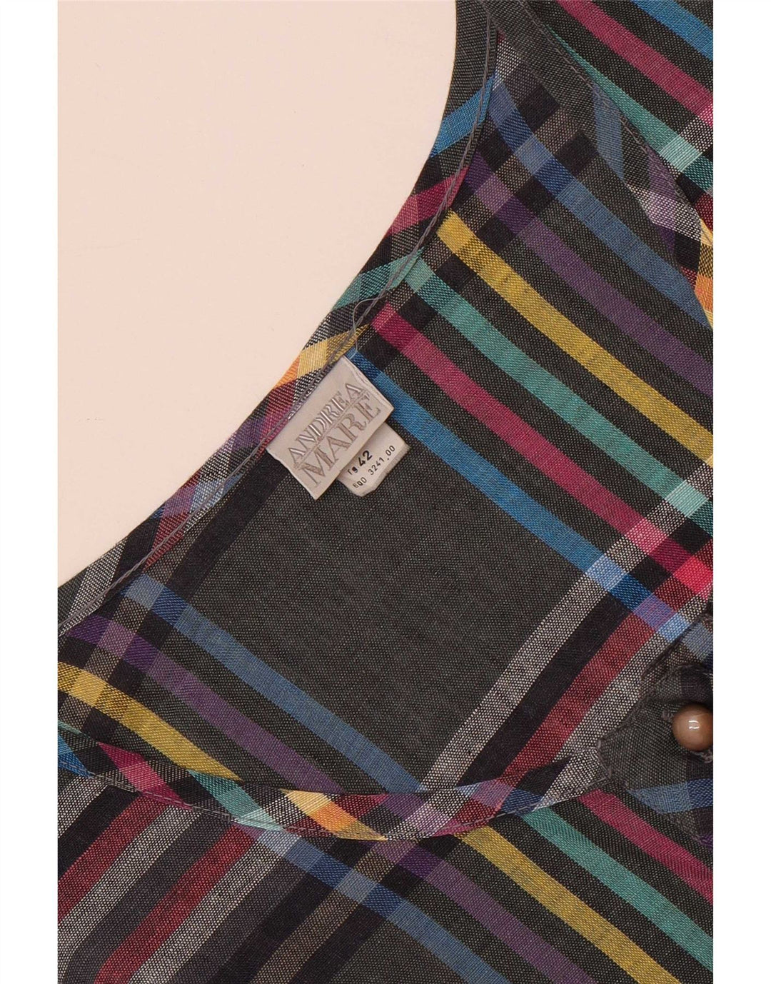 Camicetta senza maniche da donna Andrea Mare Top IT 42 Lino scozzese grigio medio