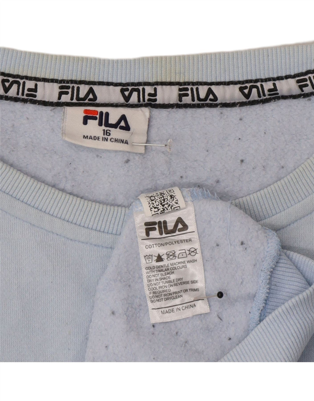 Felpa da donna con grafica corta oversize Fila, maglione UK 16 grande blu