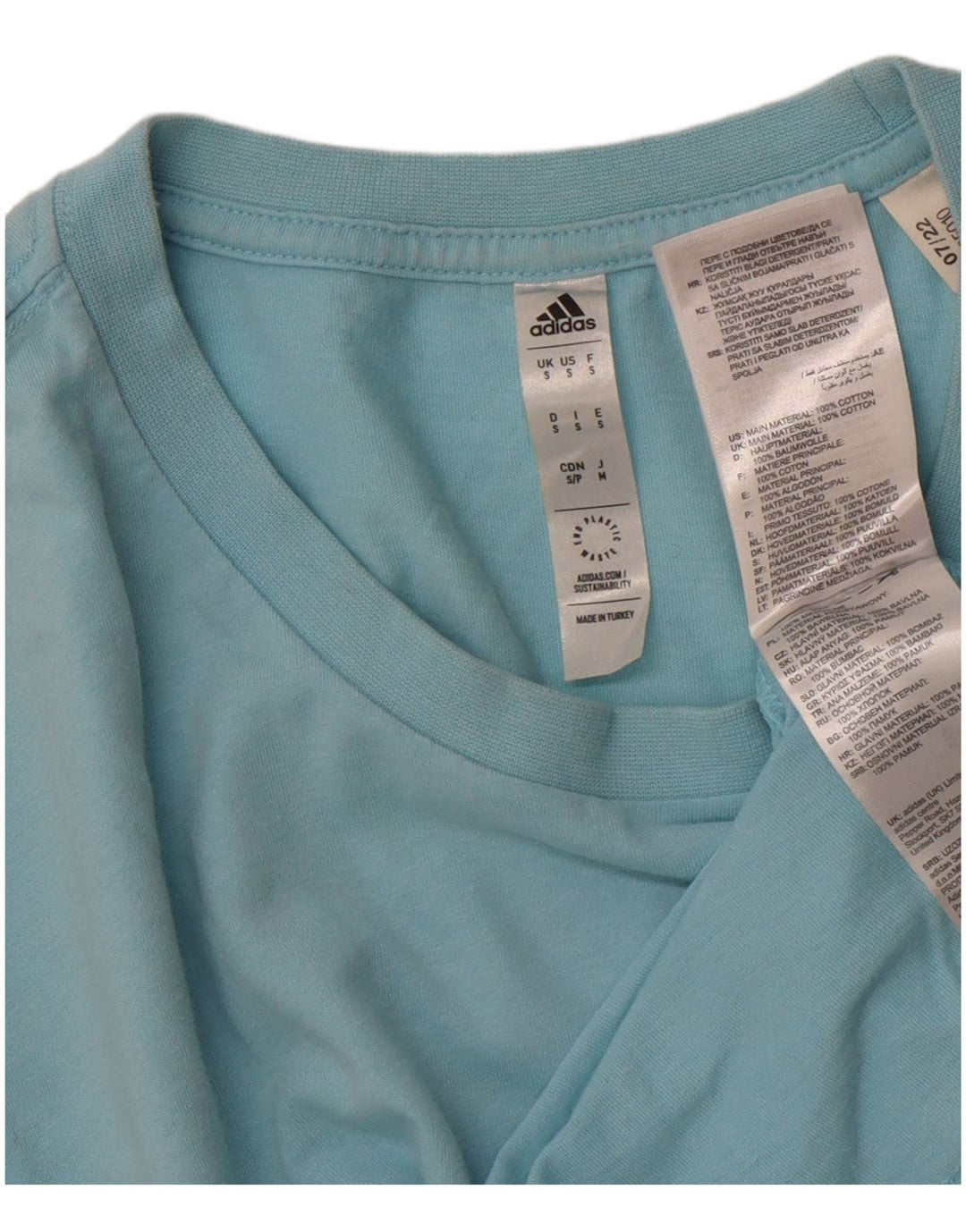 T-shirt grafica da uomo ADIDAS Top piccola in cotone blu