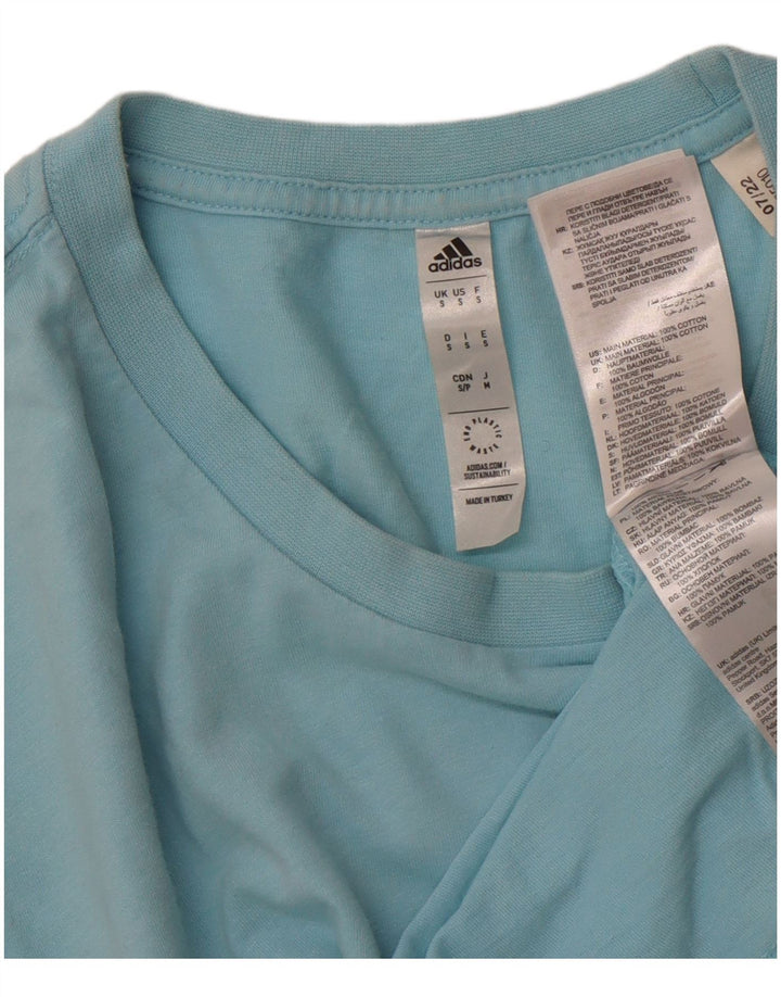 T-shirt grafica da uomo ADIDAS Top piccola in cotone blu
