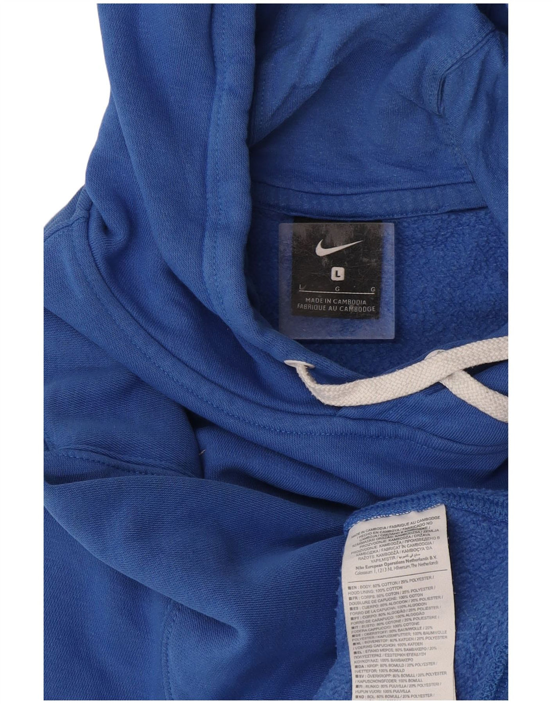Felpa con cappuccio da uomo Nike Large in cotone blu
