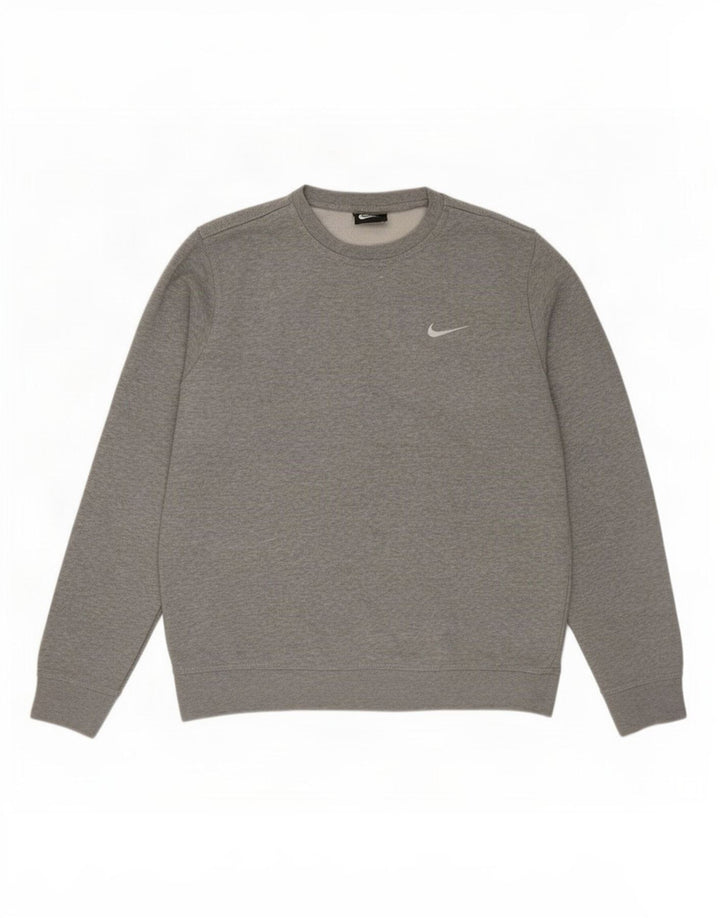 Felpa Nike da uomo in cotone chiazzato grigio medio