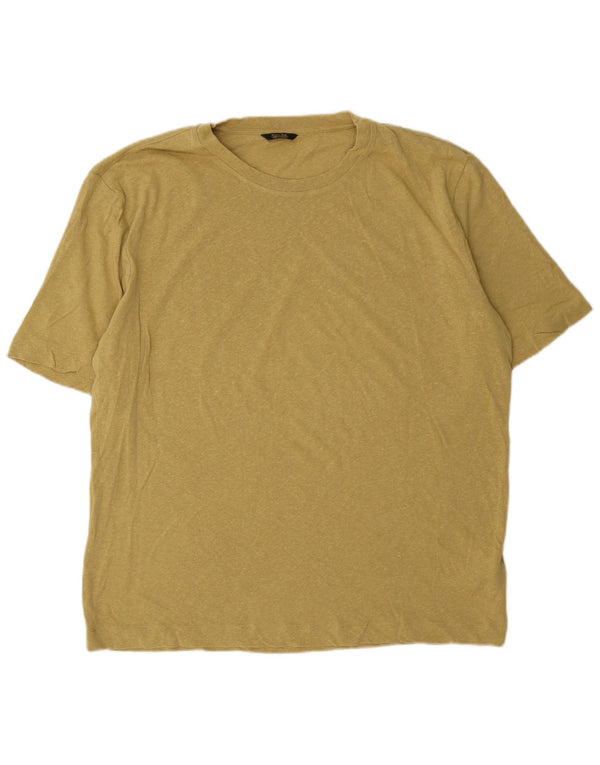 T-shirt da donna Massimo Dutti Top UK 20 2XL Lino giallo