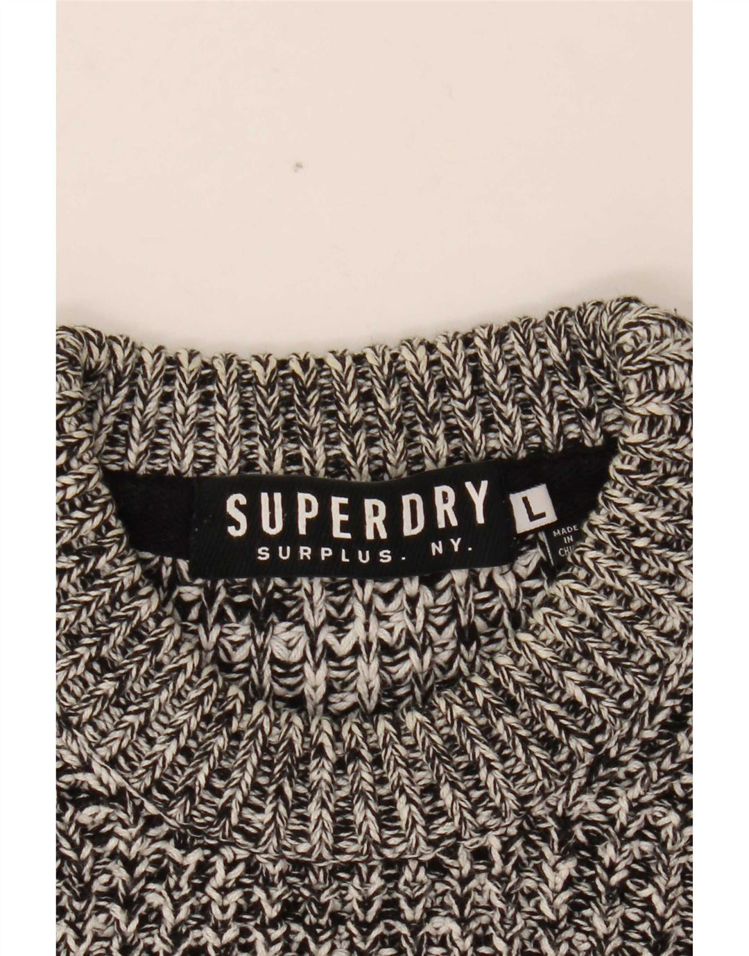Maglione maglione girocollo da uomo Superdry grande grigio screziato