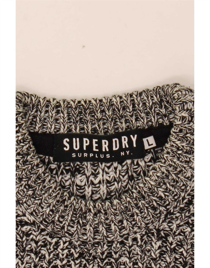 Maglione maglione girocollo da uomo Superdry grande grigio screziato
