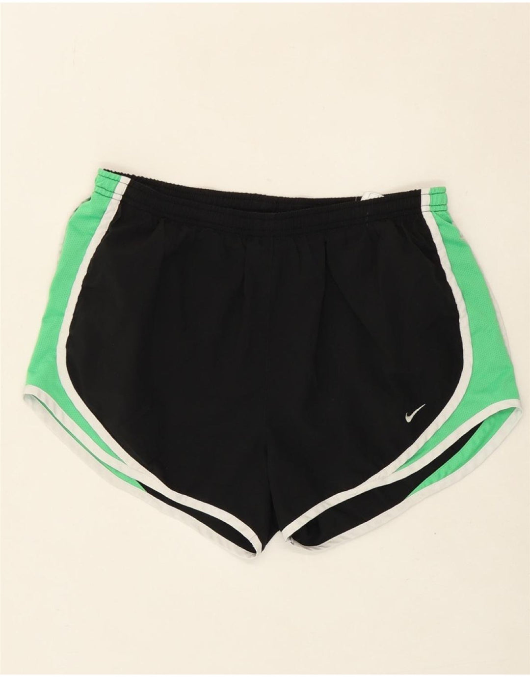 NIKE Womens Sport Shorts US 8/10 Medium  Black Colourblock Polyester Vintage Nike and Second-Hand Nike from Messina Hembry 
