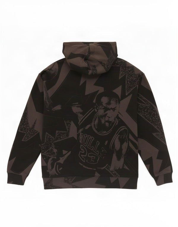Felpa con cappuccio grafica da uomo Jordan Large in cotone geometrico nero