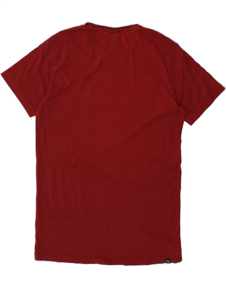 PUMA Mens Graphic T-Shirt Top Medium Burgundy Cotton Vintage Puma and Second-Hand Puma from Messina Hembry 