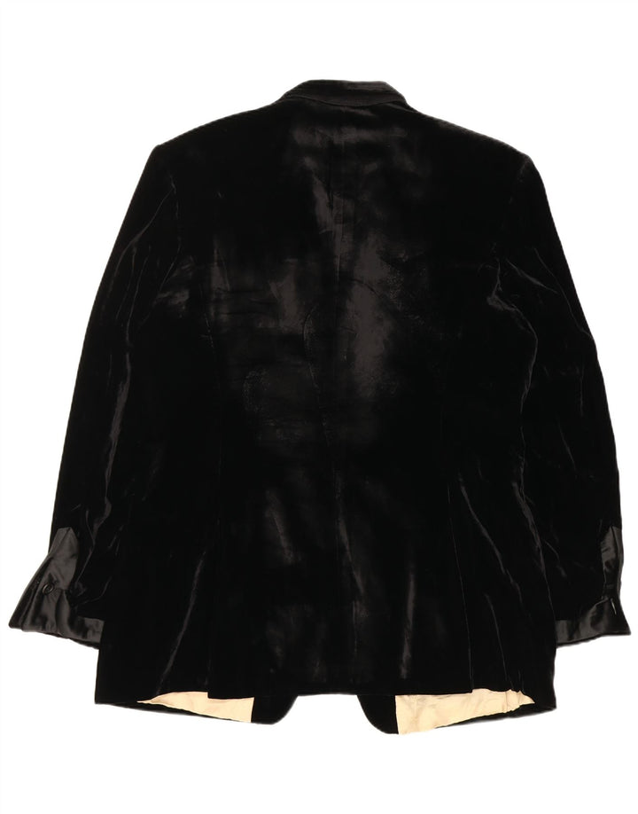 Giacca blazer in velluto a 2 bottoni da uomo Paul Smith UK 44 2XL viscosa nera
