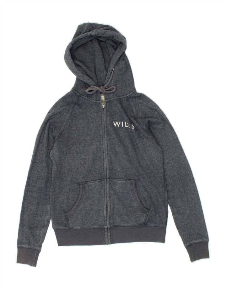 JACK WILLS Womens Zip Hoodie Sweater UK 10 Small  Grey Polyester Vintage Jack Wills and Second-Hand Jack Wills from Messina Hembry 