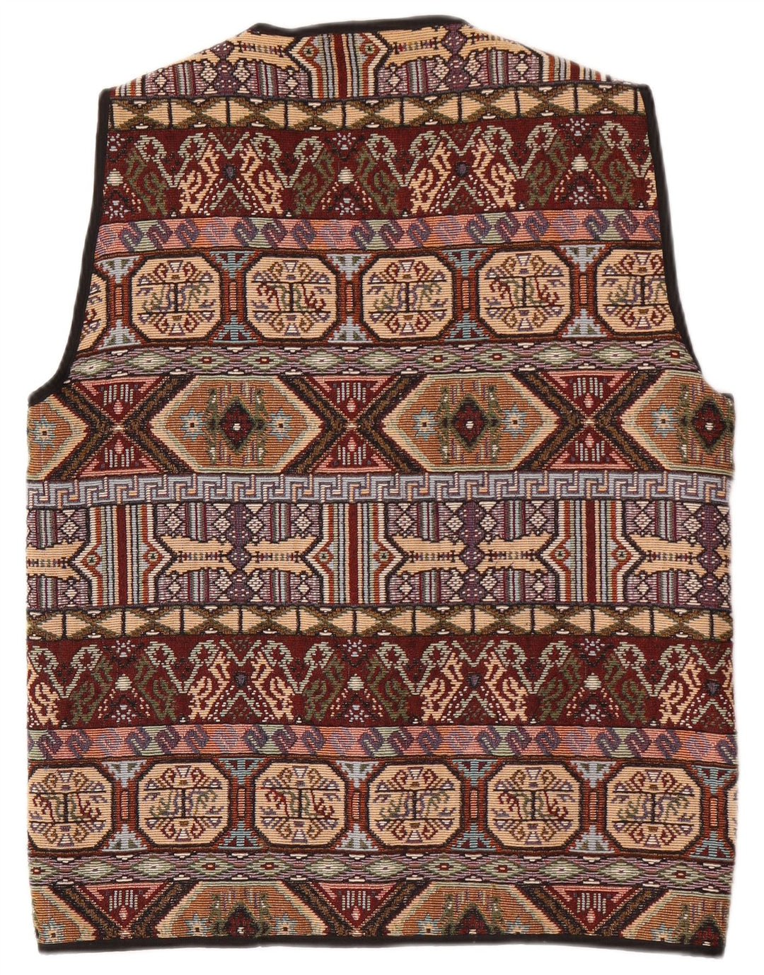 Gilet vintage da uomo XL marrone geometrico