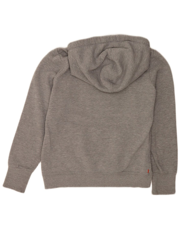 Felpa con cappuccio grafica da donna Superdry UK 16 grande cotone grigio