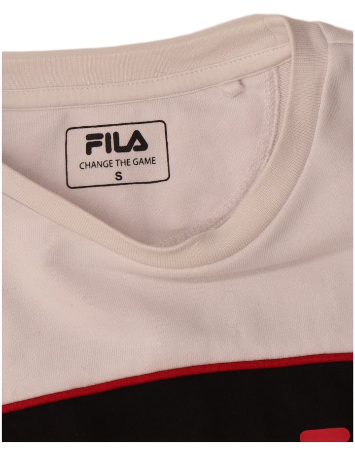 Fila Felpa grafica da uomo Maglione piccolo bianco color block