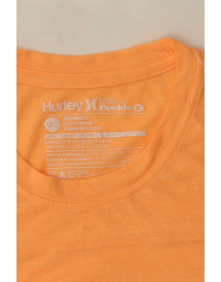 T-shirt Hurley da uomo dalla vestibilità premium, taglia grande, in poliestere arancione