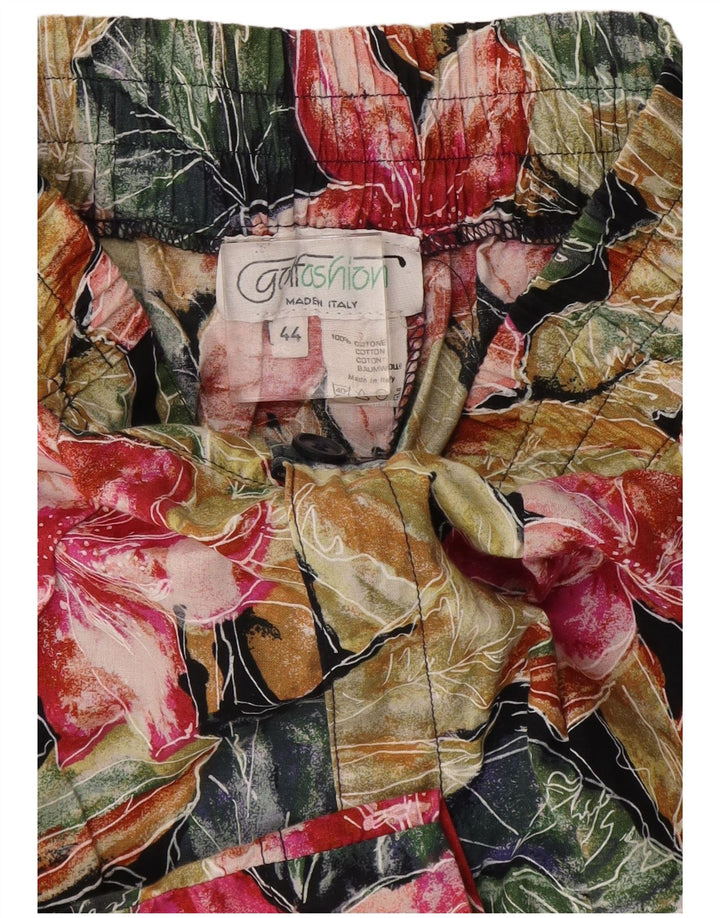 Bermuda vintage da donna IT 44 medio W28 floreale multicolore