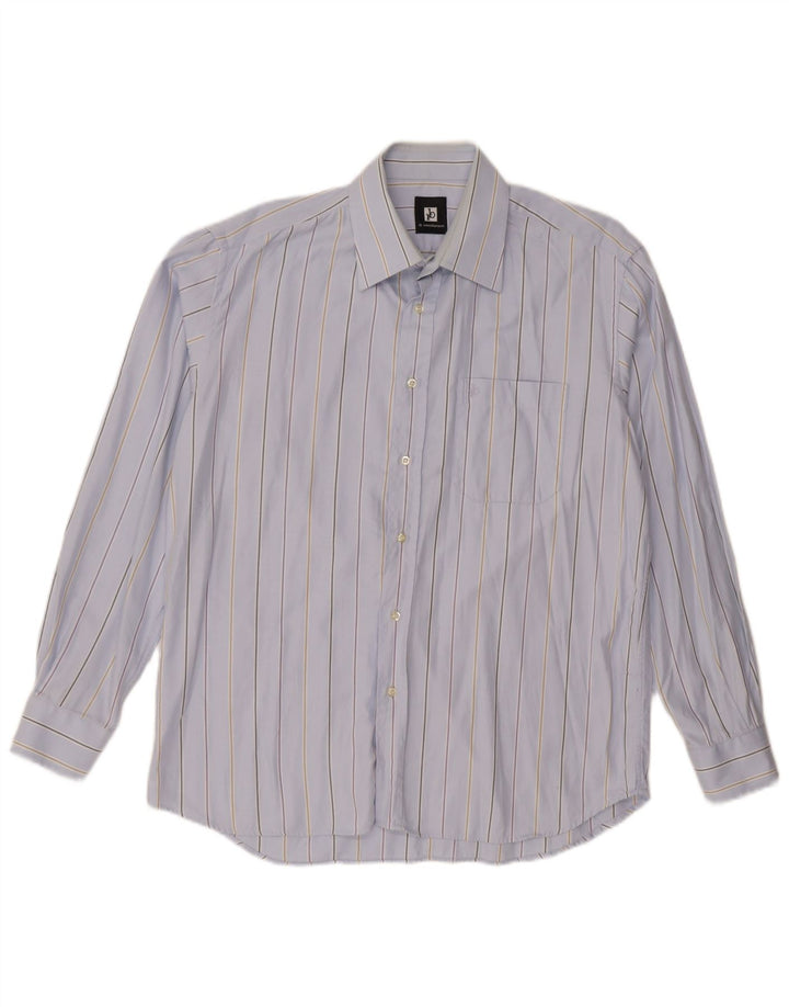 Camicia da uomo Roccobarocco taglia 42 16 1/2 grande a righe blu
