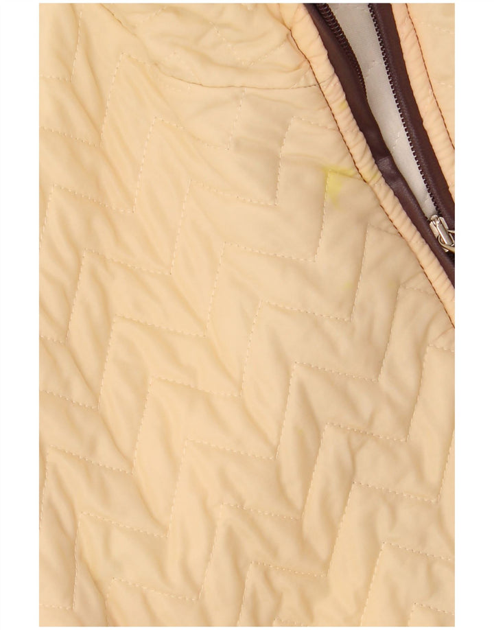 Giubbotto bomber da donna VINTAGE UK 16 grande poliestere beige