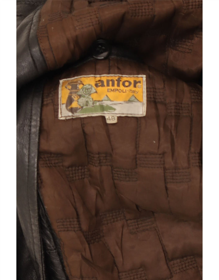 Giacca in pelle da uomo ANFOR IT 48 media nera