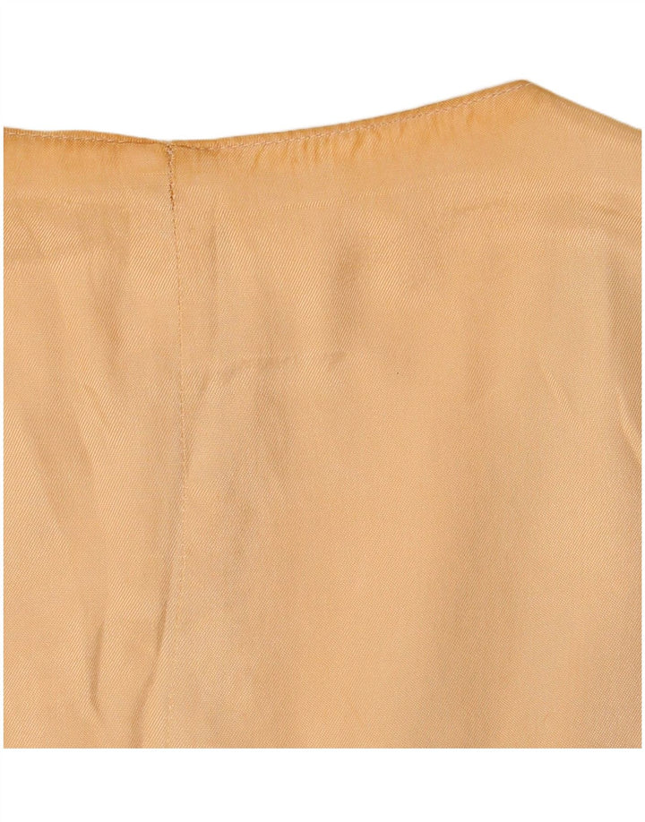Gilet da donna vintage UK 18 XL Poliestere geometrico beige