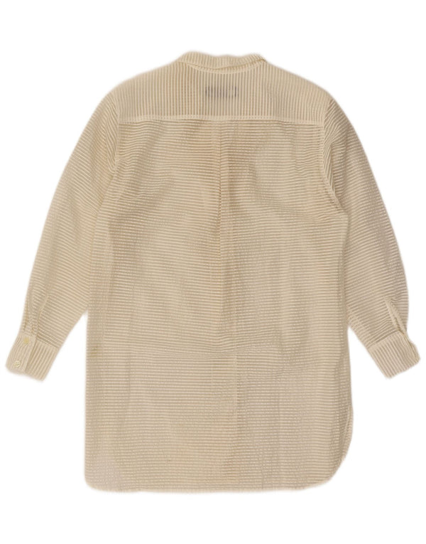 Camicetta da donna Cacharel UK 16 Grande cotone a righe bianco sporco