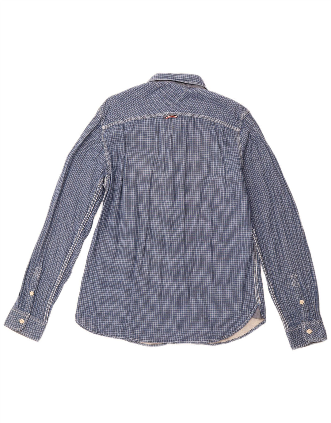 TOMMY HILFIGER Camicia da uomo in cotone a quadri blu navy medio