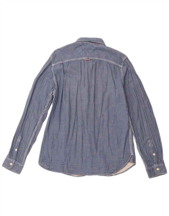 TOMMY HILFIGER Camicia da uomo in cotone a quadri blu navy medio