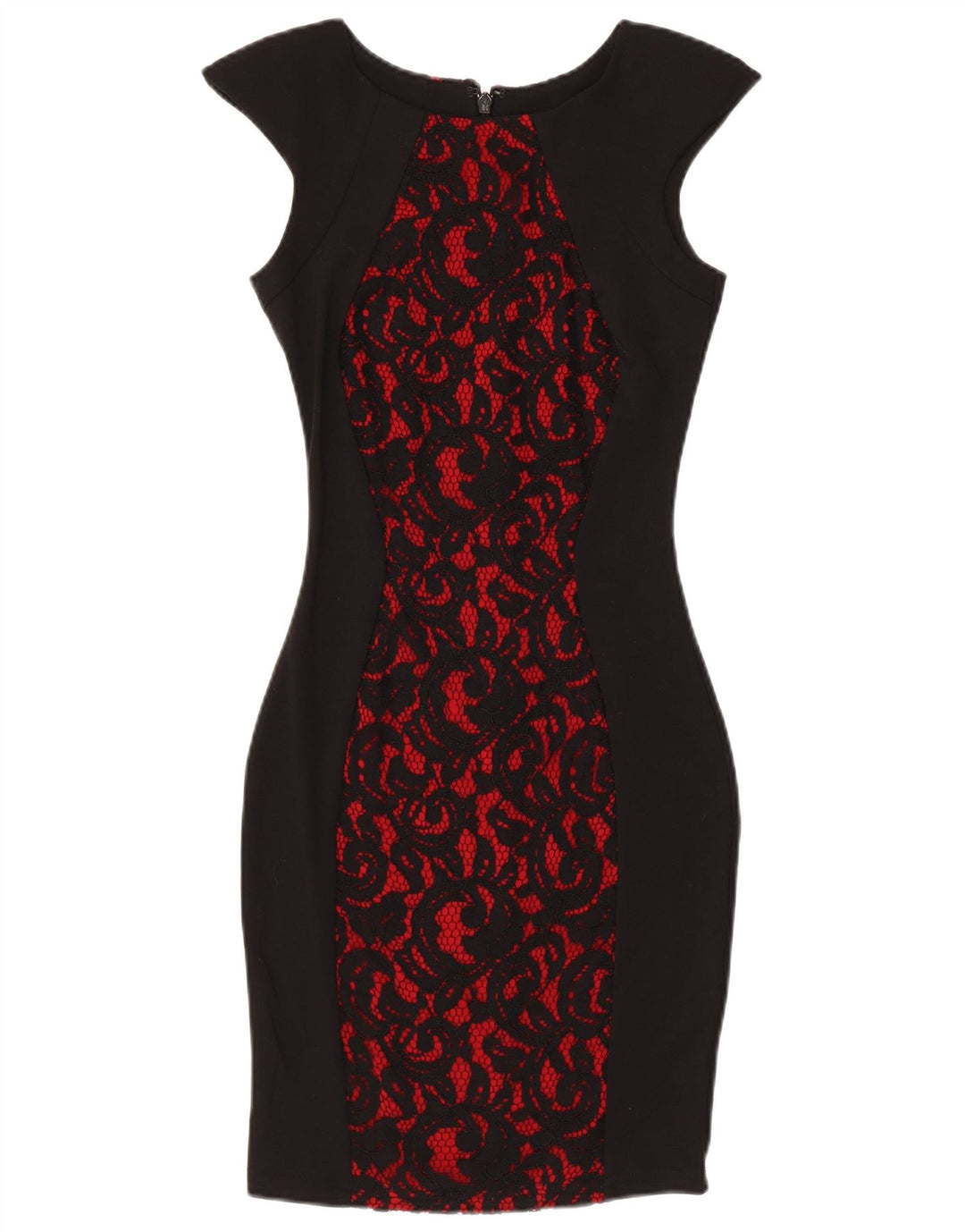 Abito tubino in pizzo da donna Lipsy UK 6 piccolo poliestere color block nero