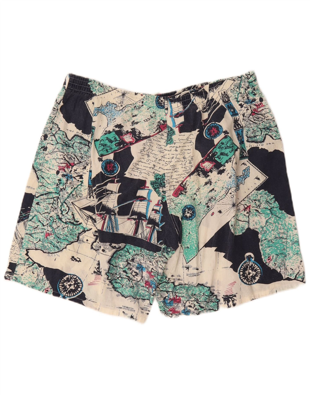 Pantaloncini da bagno vintage da uomo con motivo astratto IT 54 XL in cotone multicolore