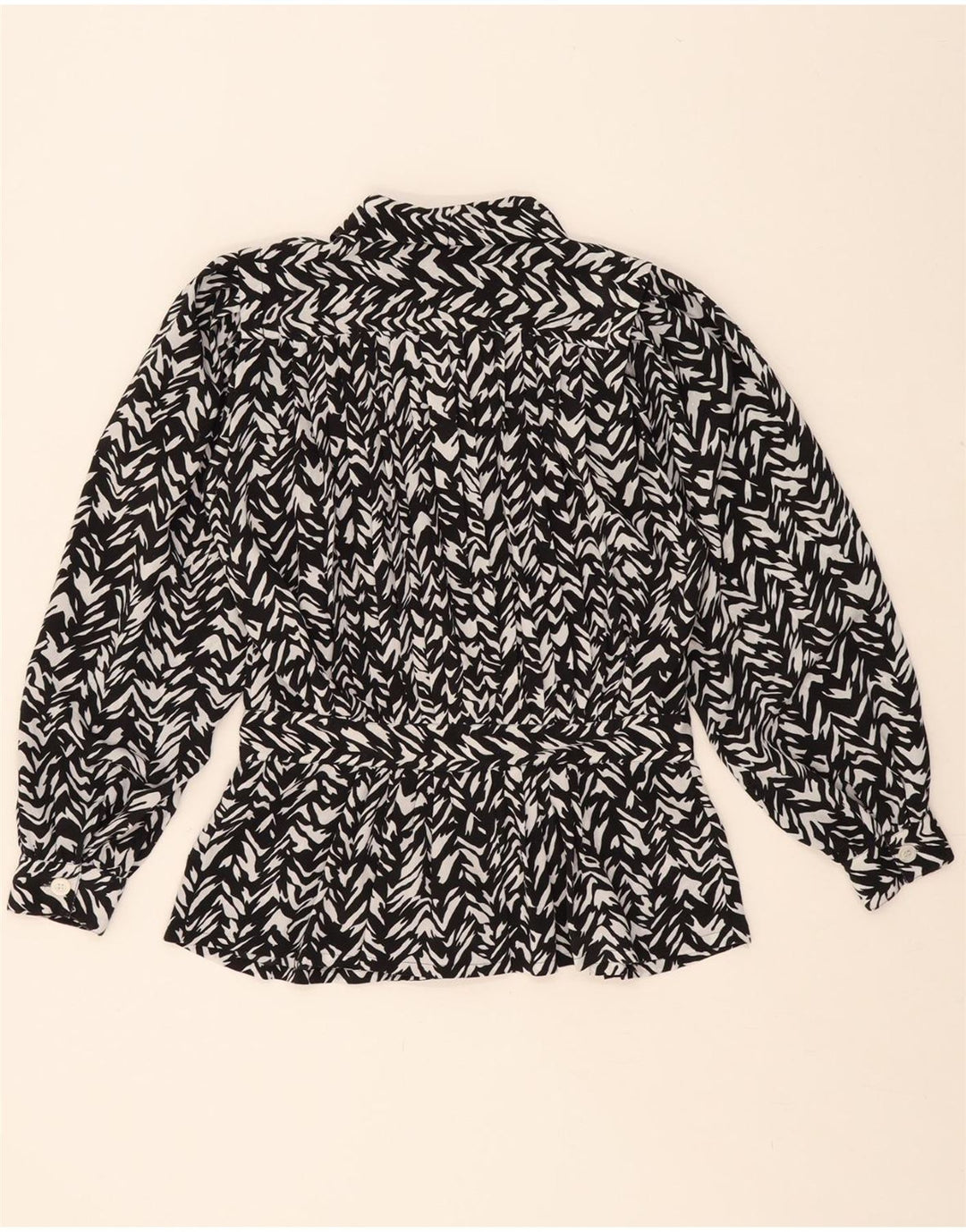 YOUR SIXTH SENSE Womens Abstract Pattern Shirt Blouse EU 42 Large Black Vintage Your Sixth Sense and Second-Hand Your Sixth Sense from Messina Hembry 