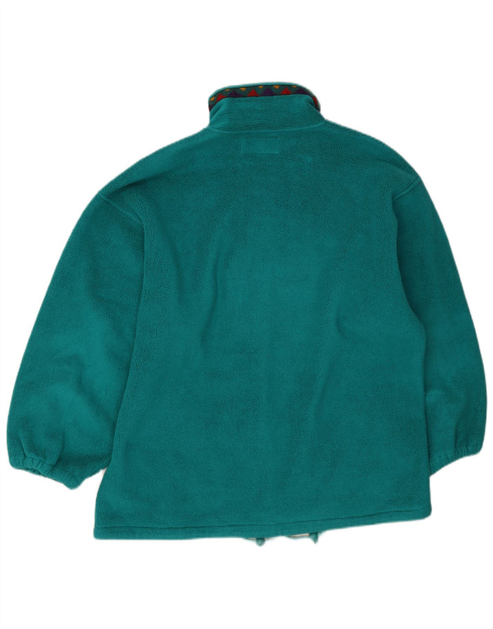 Giacca in pile da uomo vintage UK 40 Grande poliestere geometrico verde