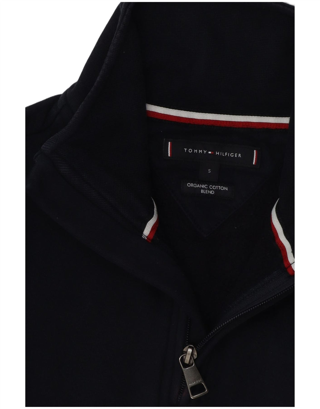 Tommy Hilfiger Uomo Felpa con collo con zip grafica Maglione piccolo Blu navy