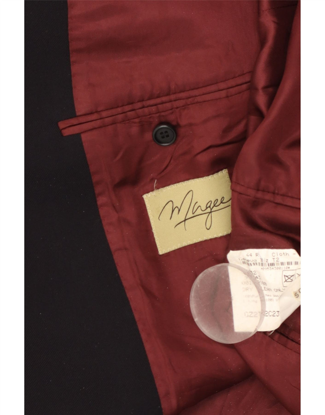 Giacca blazer da uomo a 2 bottoni Magee UK 44 grande lana blu navy