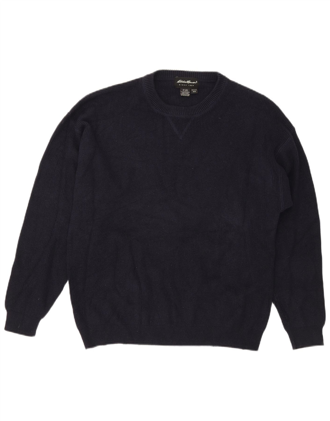 Maglione maglione girocollo da uomo Eddie Bauer in cotone blu navy medio