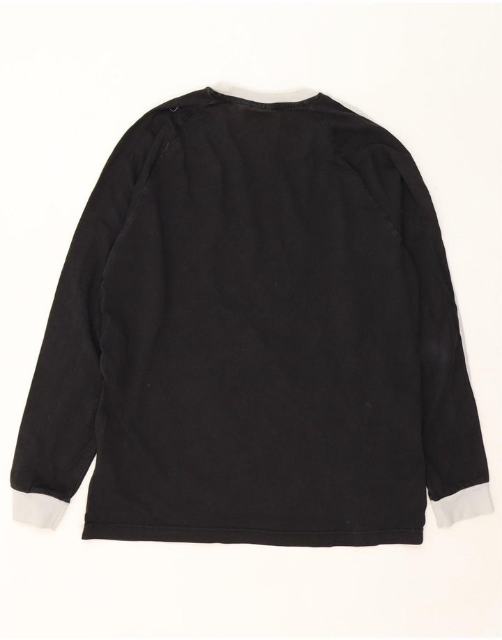 Top Adidas da uomo a maniche lunghe grande in cotone color block nero