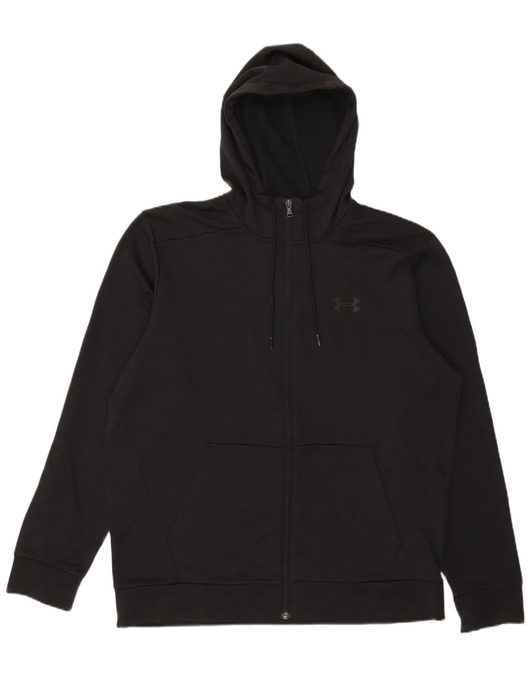 Felpa con cappuccio e zip da uomo Under Armour grande nera