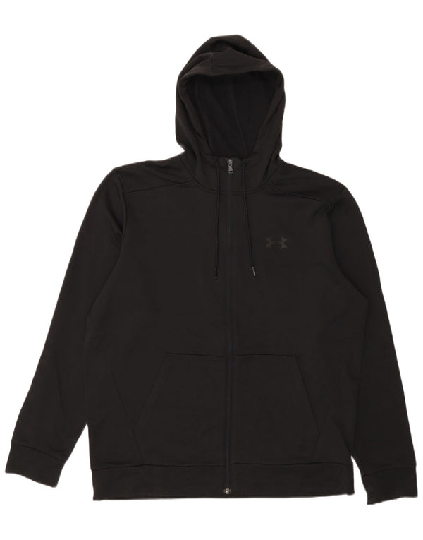 Felpa con cappuccio e zip da uomo Under Armour grande nera