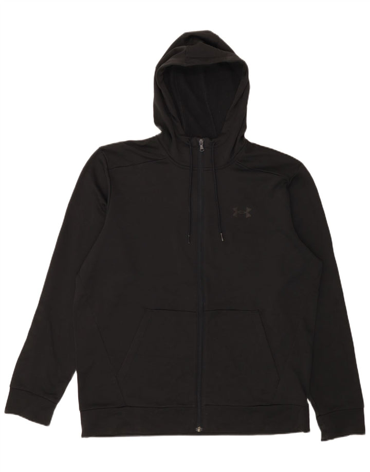 Felpa con cappuccio e zip da uomo Under Armour grande nera