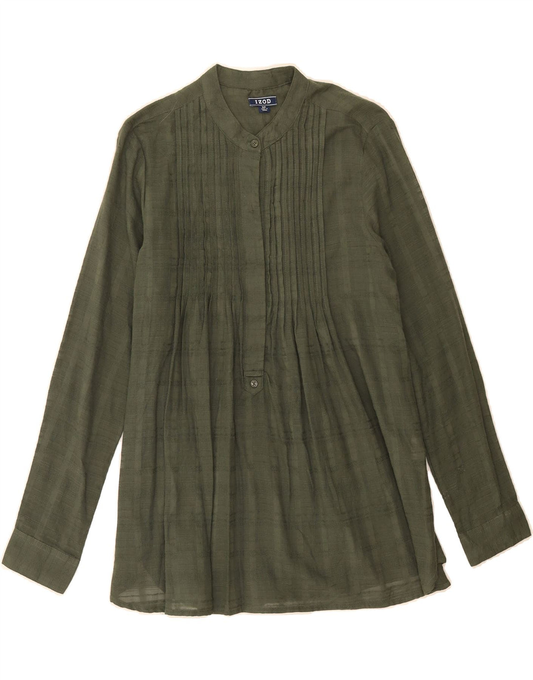 IZOD Womens Long Sleeve Blouse Top UK 10 Small Green Cotton Vintage Izod and Second-Hand Izod from Messina Hembry 