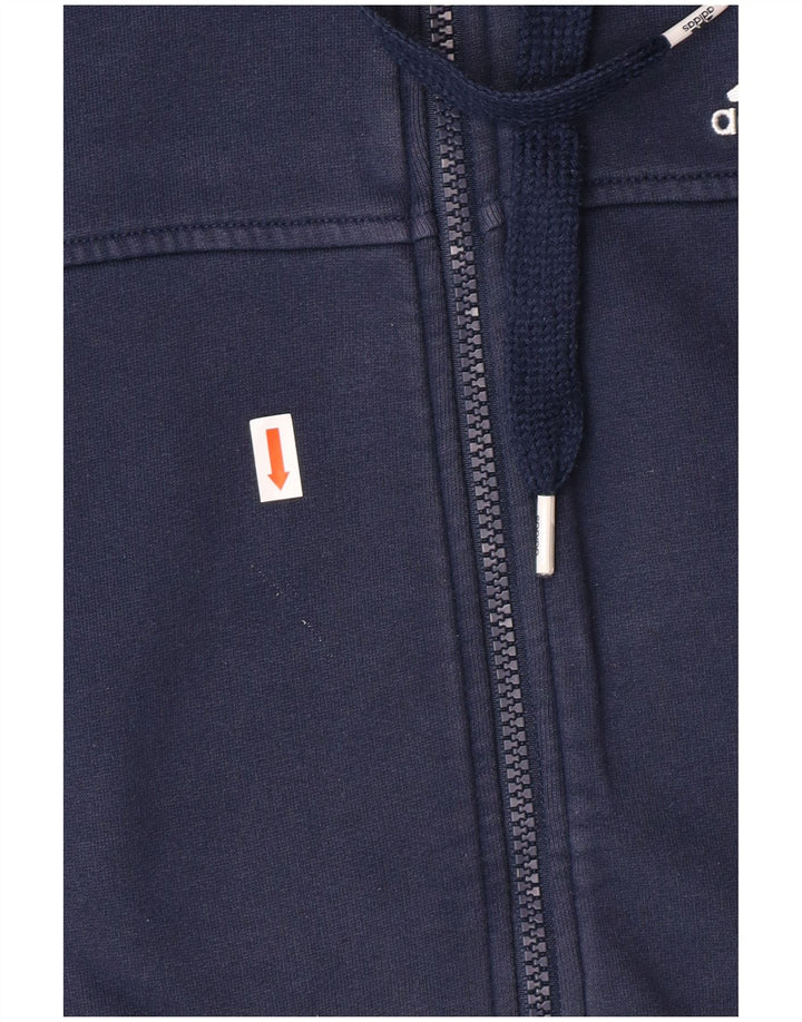 Maglione con cappuccio e zip da uomo ADIDAS piccolo in cotone blu navy