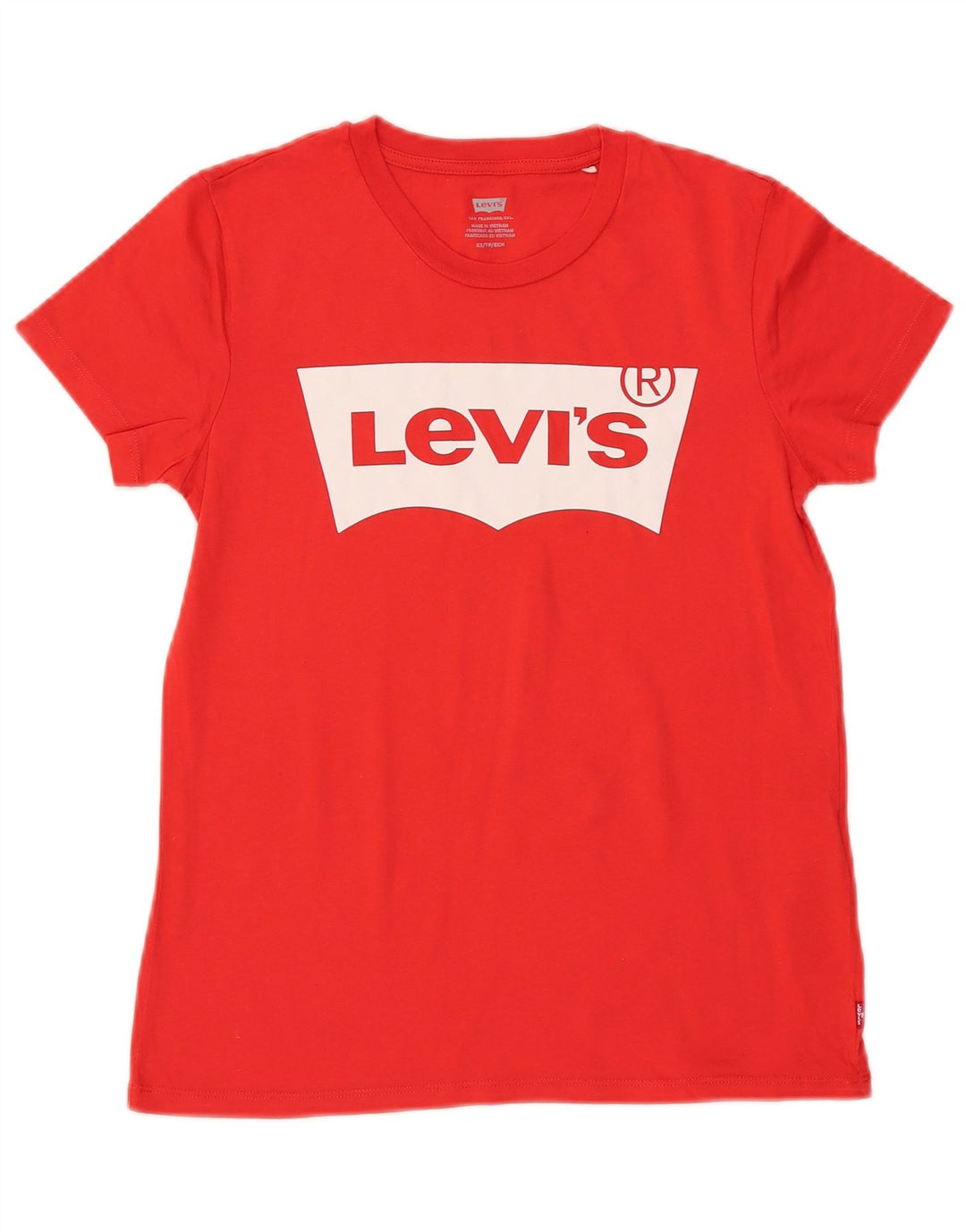 T-shirt grafica da donna LEVI'S UK 6 XS rossa in cotone