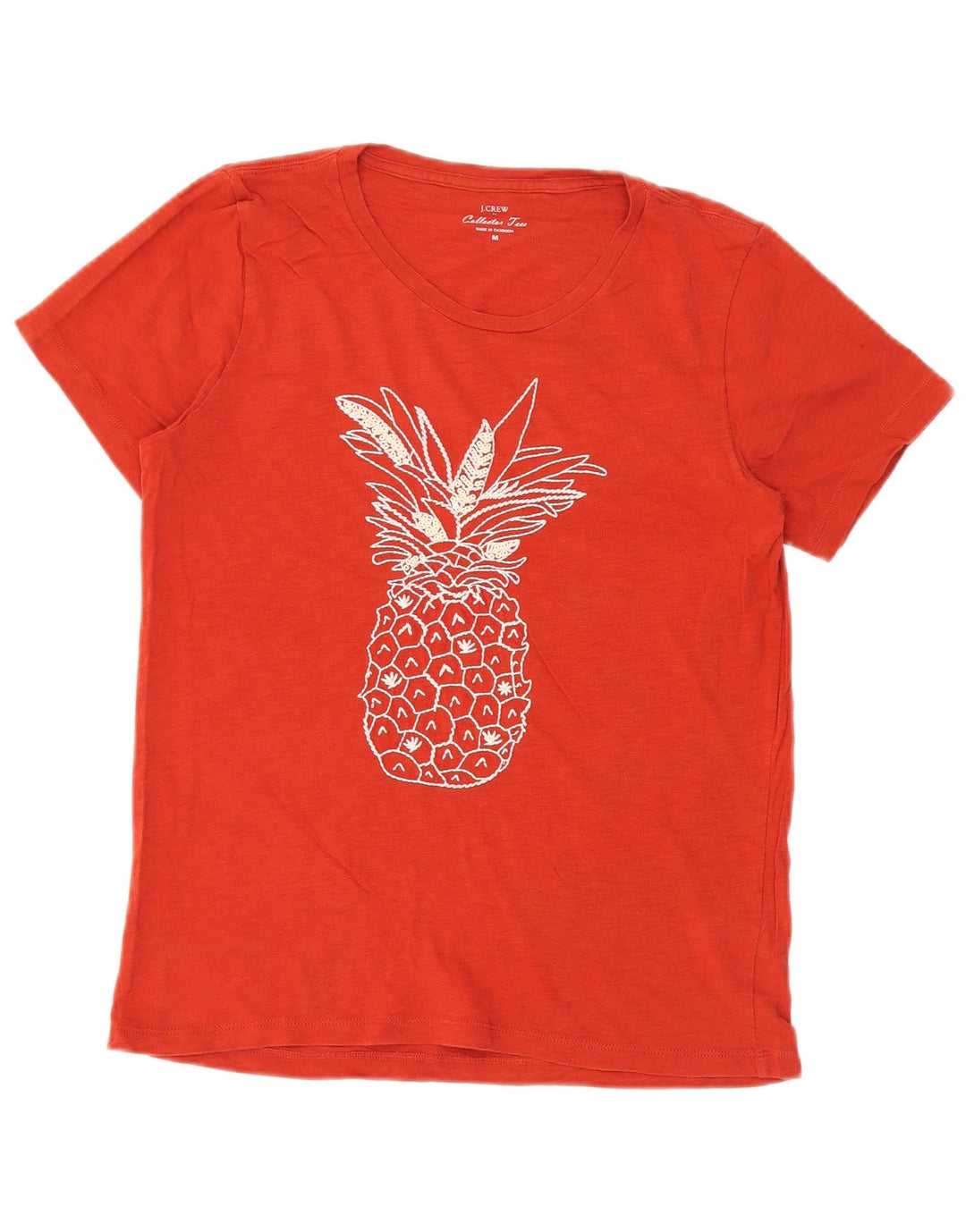 J. CREW T-shirt grafica da donna Top UK 14 cotone rosso medio