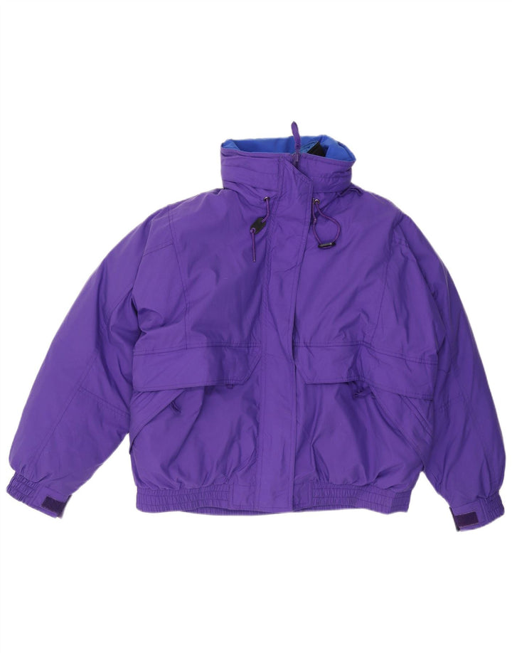Giacca imbottita oversize con cappuccio da donna Eddie Bauer UK 16 Large Viola