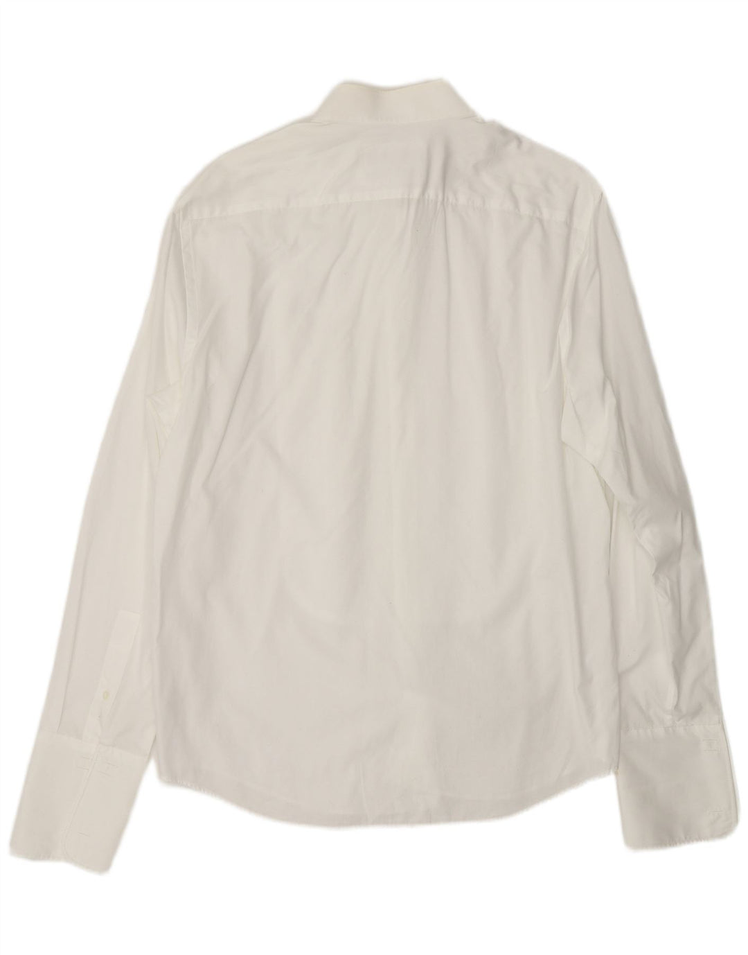 PIERRE CARDIN Camicia formale da uomo taglia 16 grande cotone gessato bianco