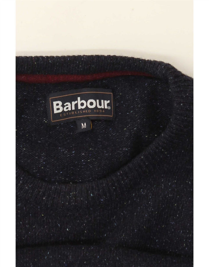 BARBOUR Maglione maglione girocollo da uomo medio blu navy screziato