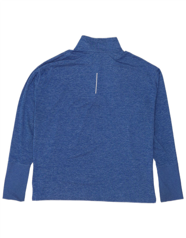 Nike Maglia da running da uomo con zip e collo a maniche lunghe XL in poliestere chiazzato blu