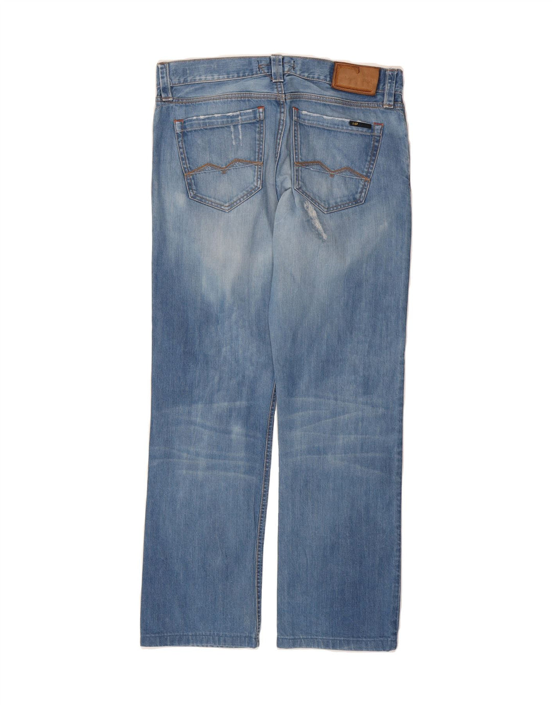 MELTIN' POT Mens Distressed Straight Jeans W33 L30 Blue Cotton Vintage Meltin' Pot and Second-Hand Meltin' Pot from Messina Hembry 