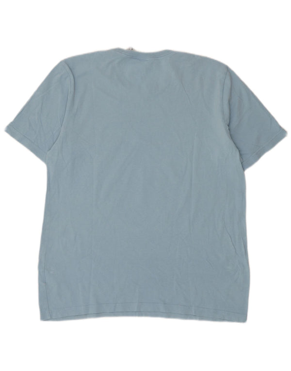T-shirt grafica da uomo Adidas Top in cotone blu medio