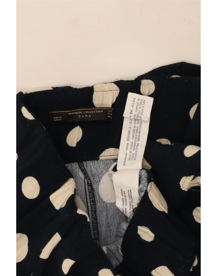 Pantaloncini casual da donna Zara grandi W32 in viscosa nera a pois